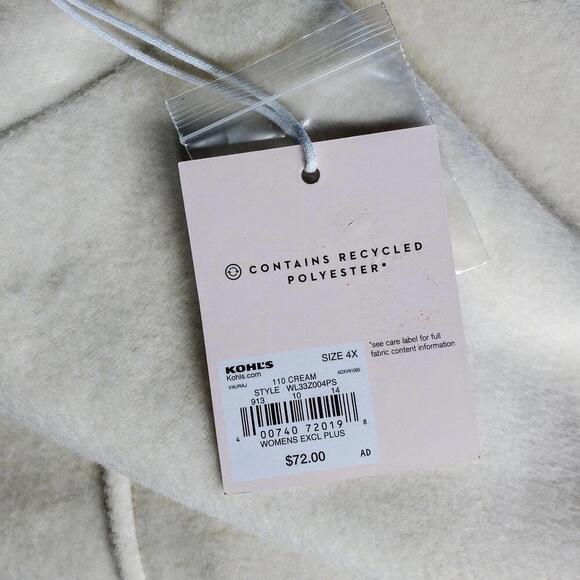 NWT LC Lauren Conrad Cream Plus Size Shacket Size 4X - Picture 11 of 14